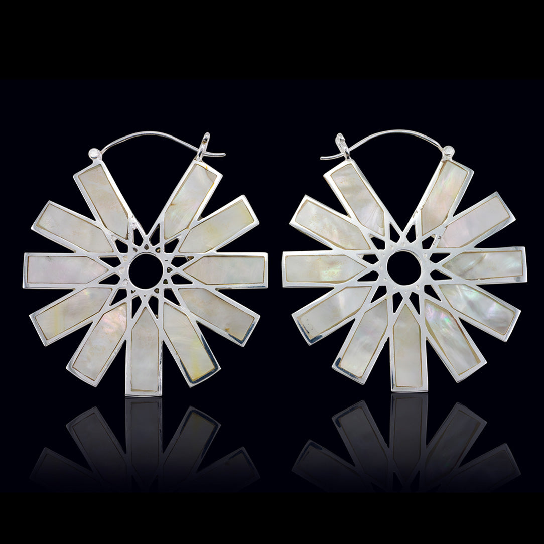 Star Seed Hoops - Silver Post