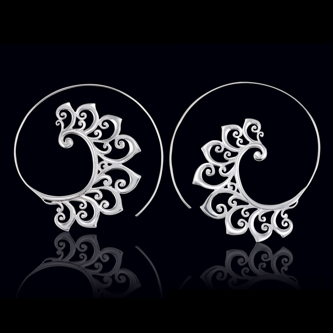 Tribal Fire Spirals - Silver Posts