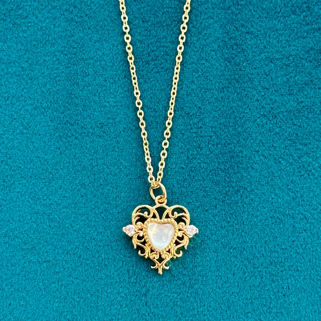 Heart Necklace - Brass