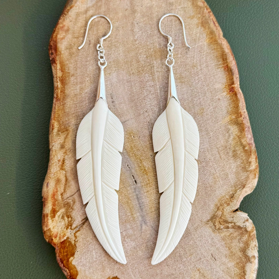 Summer Feathers - Bone & Silver