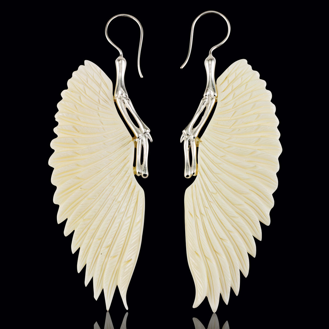 Etched Feathers - Bone