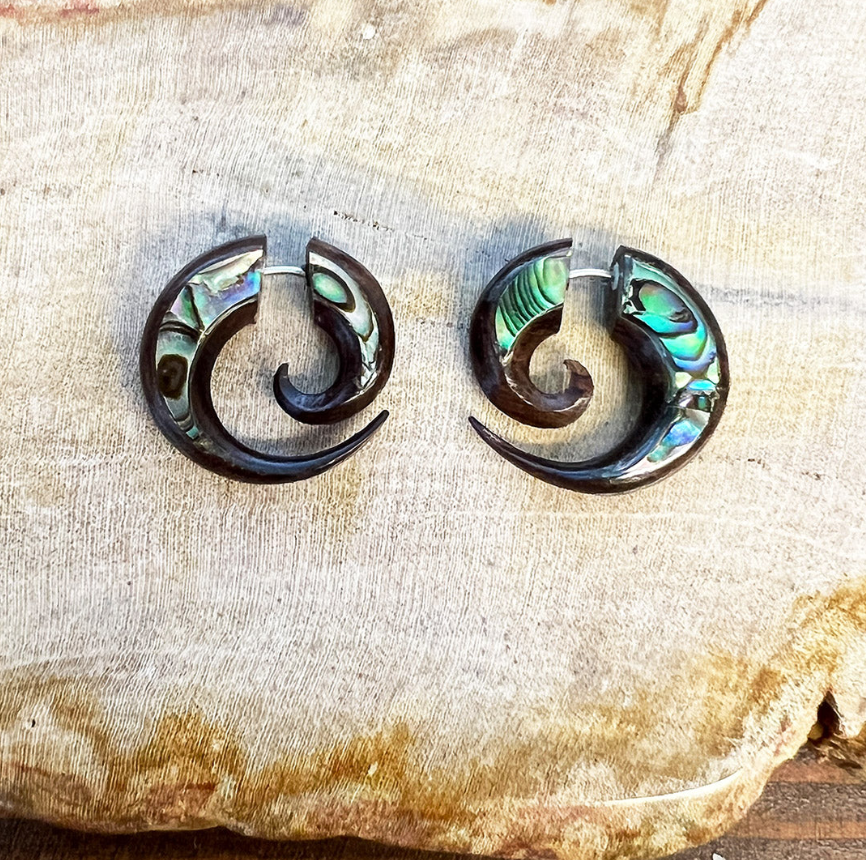 Abalone Spirals - Wood & Shell