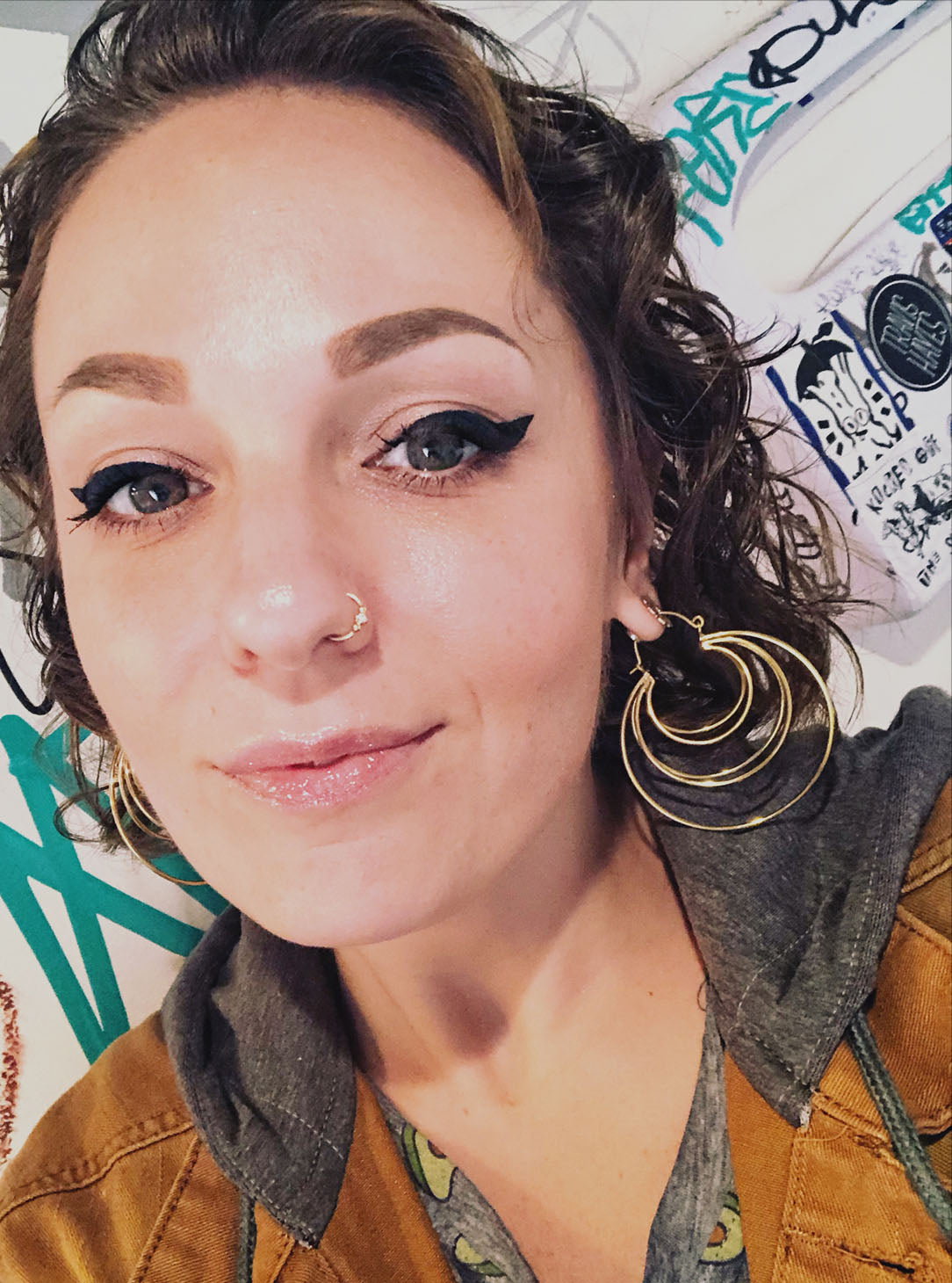 Handmade Luna Hoops - Brass
