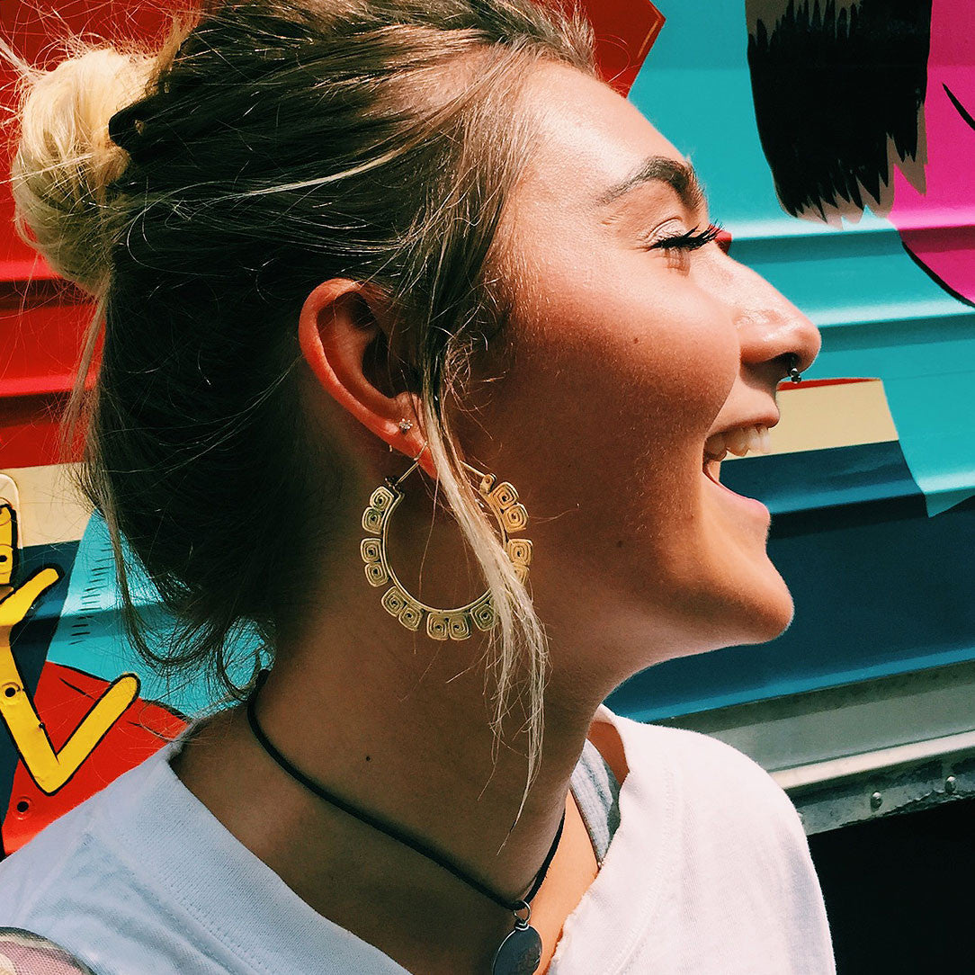 Inca Patterned Hoops