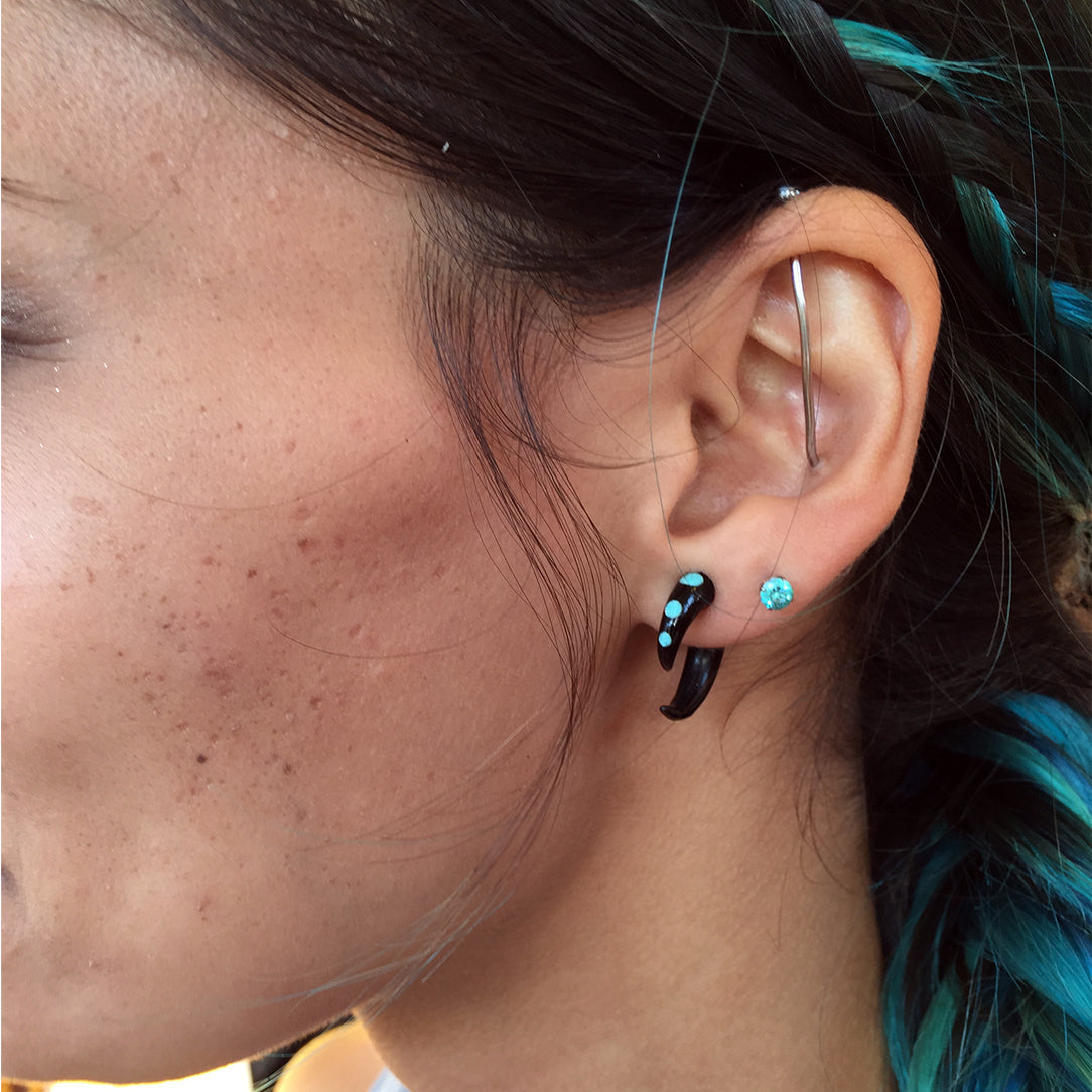 Crescent Hooks - Turquoise Horn
