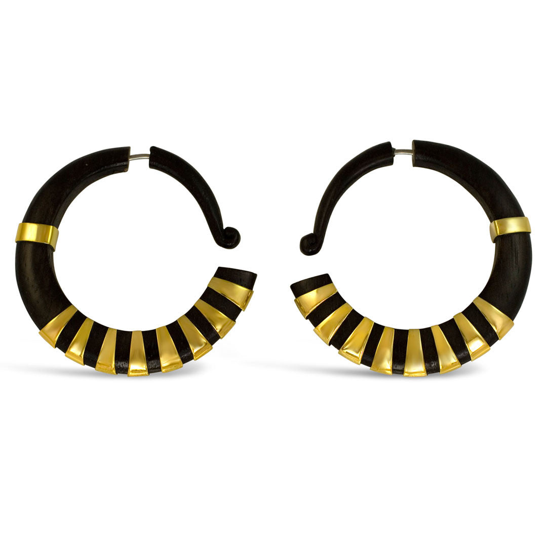 Nefertiti Hoops - Wood