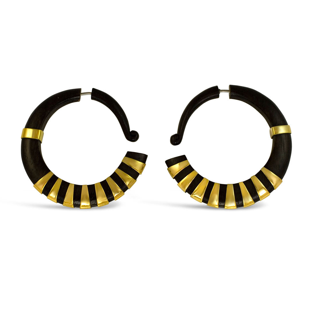 Nefertiti Hoops - Wood