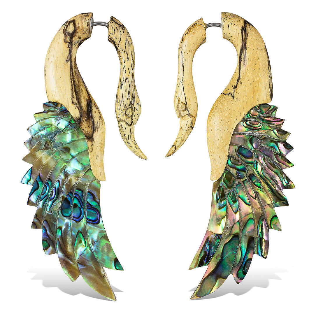 Yafah Wings - Wood with Abalone