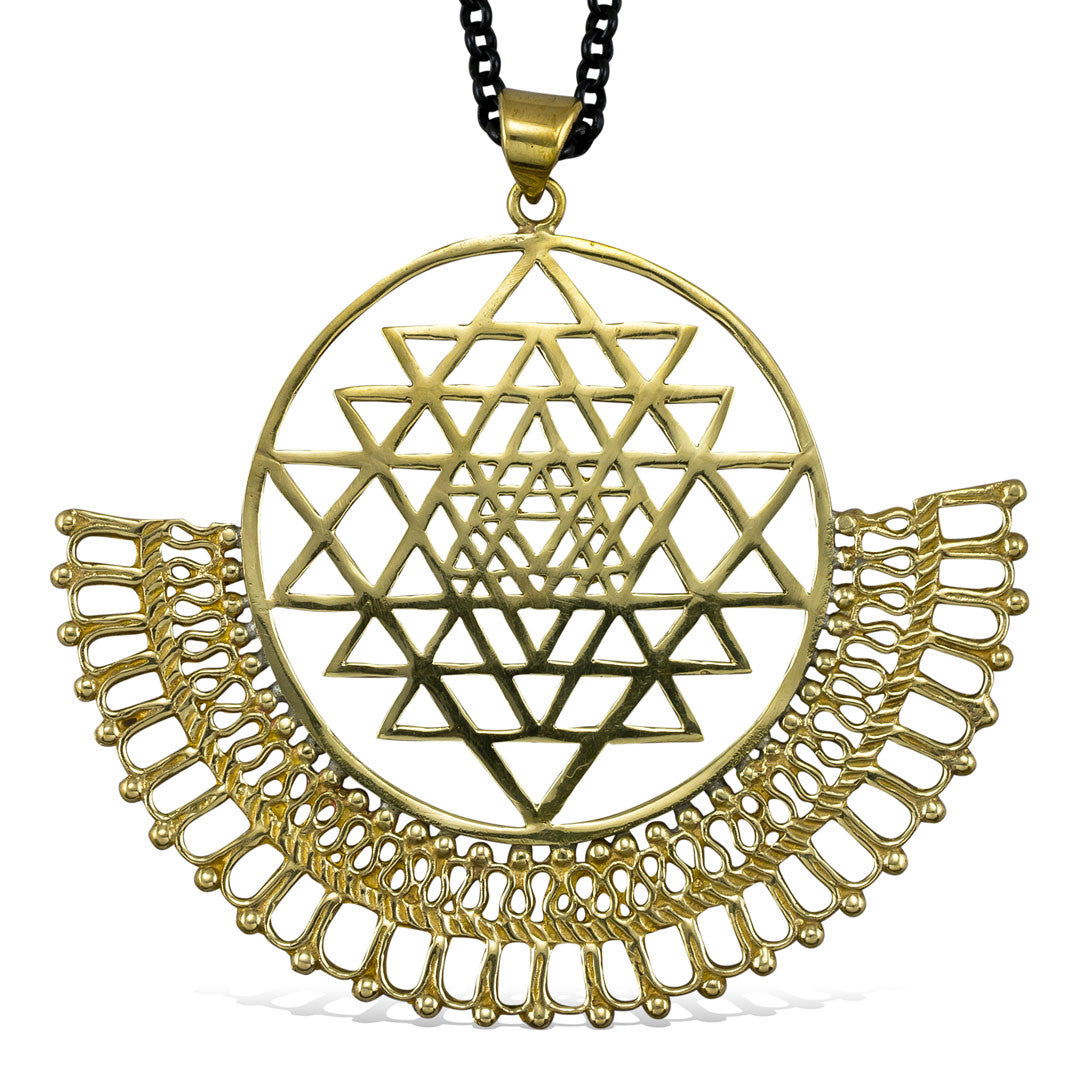 Sri Yantra Eclipse - Brass Pendant