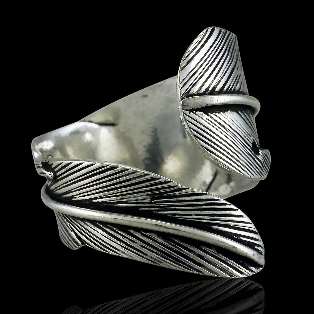 Wrapped Feather Ring - Silver
