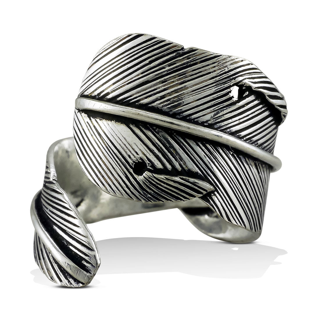 Wrapped Feather Ring - Silver