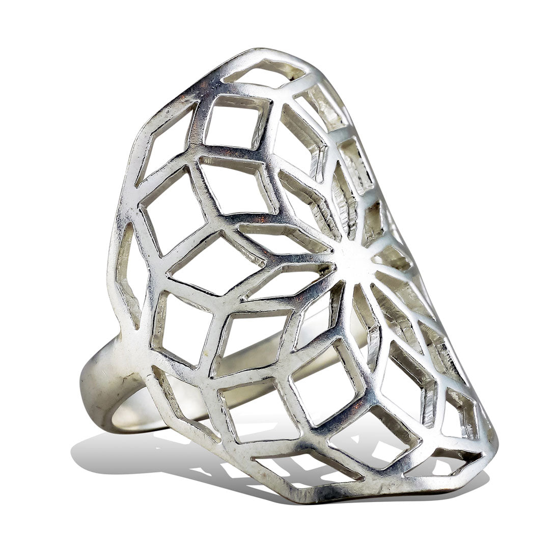 Sacred Flower Ring - Silver