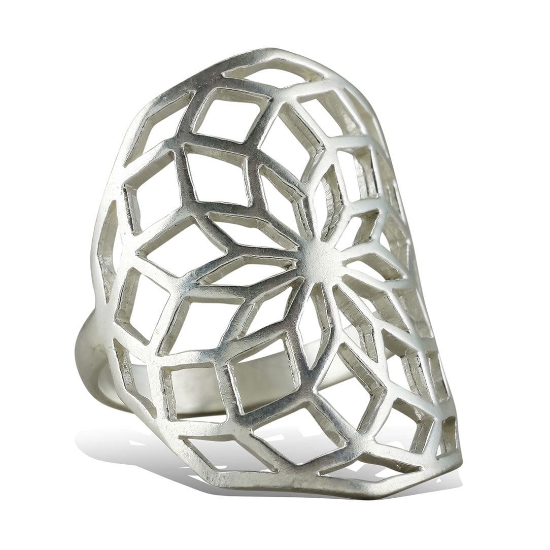 Sacred Flower Ring - Silver