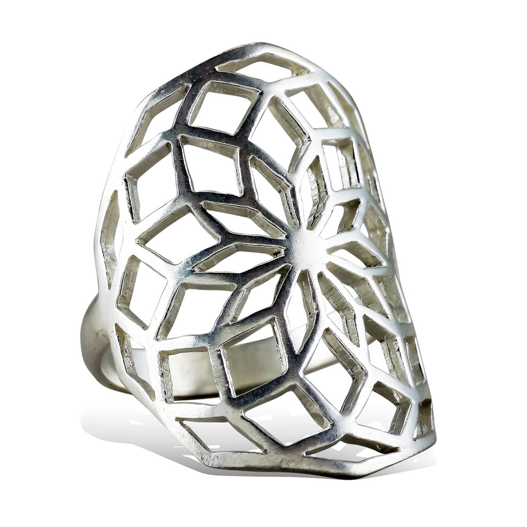 Sacred Flower Ring - Silver