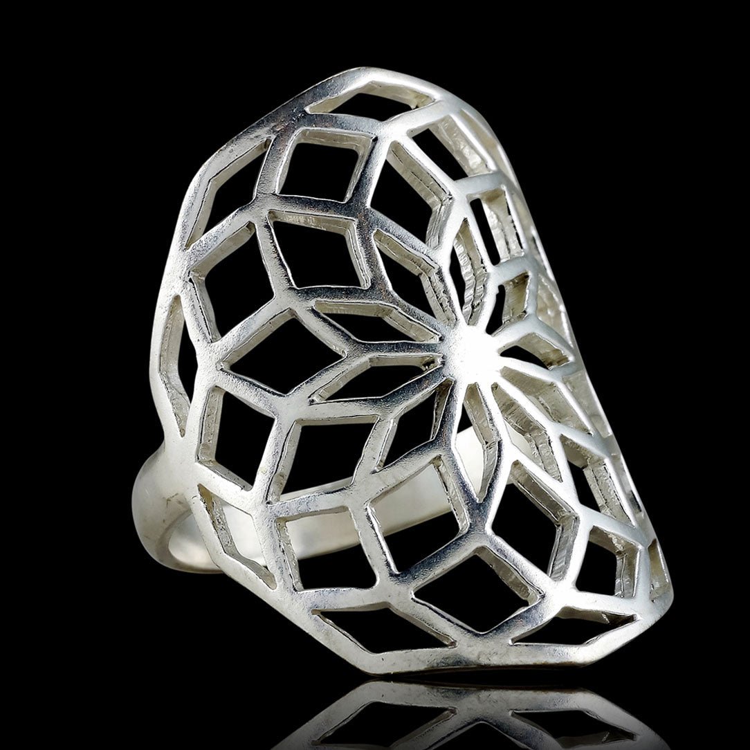 Sacred Flower Ring - Silver