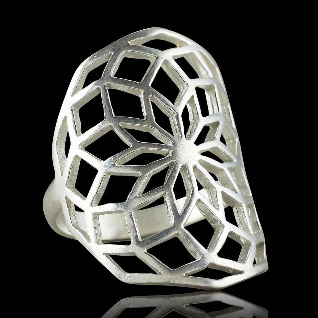 Sacred Flower Ring - Silver