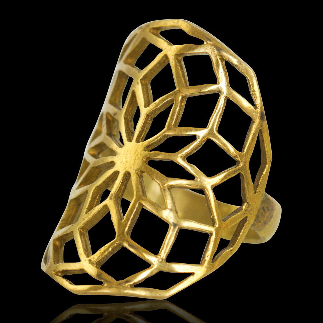 Sacred Flower Ring - Brass