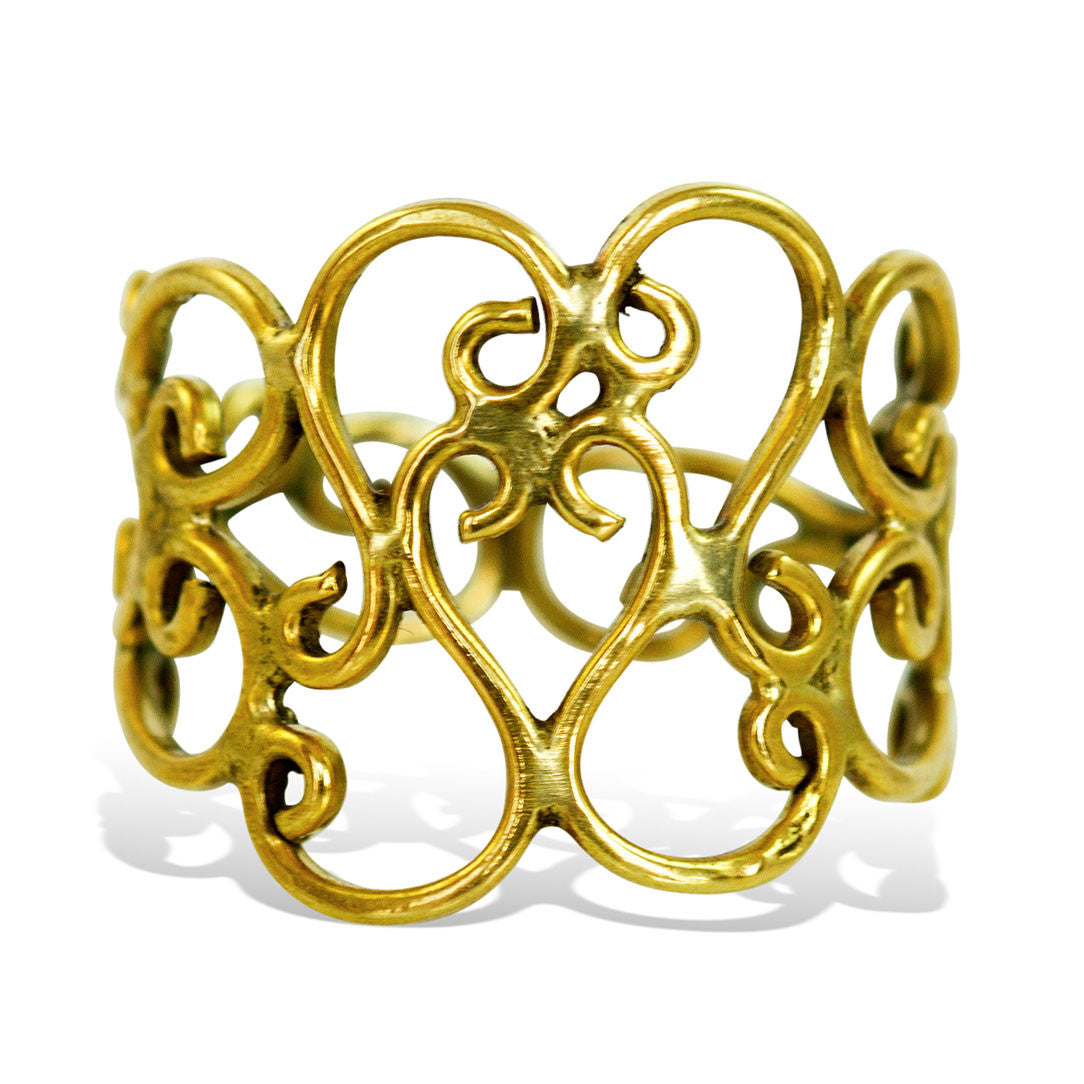 Thin Curl Ring - Brass