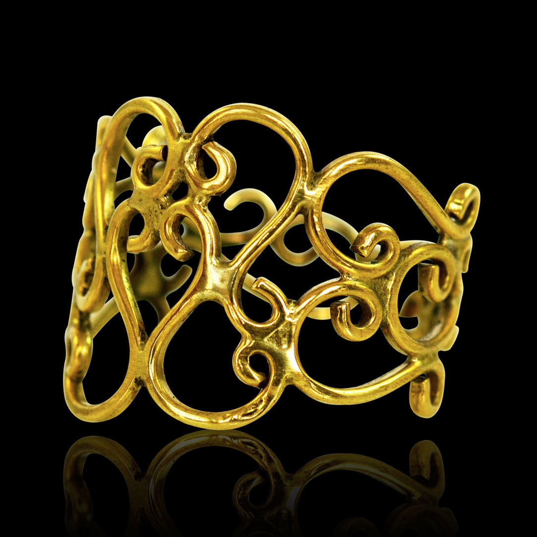 Thin Curl Ring - Brass