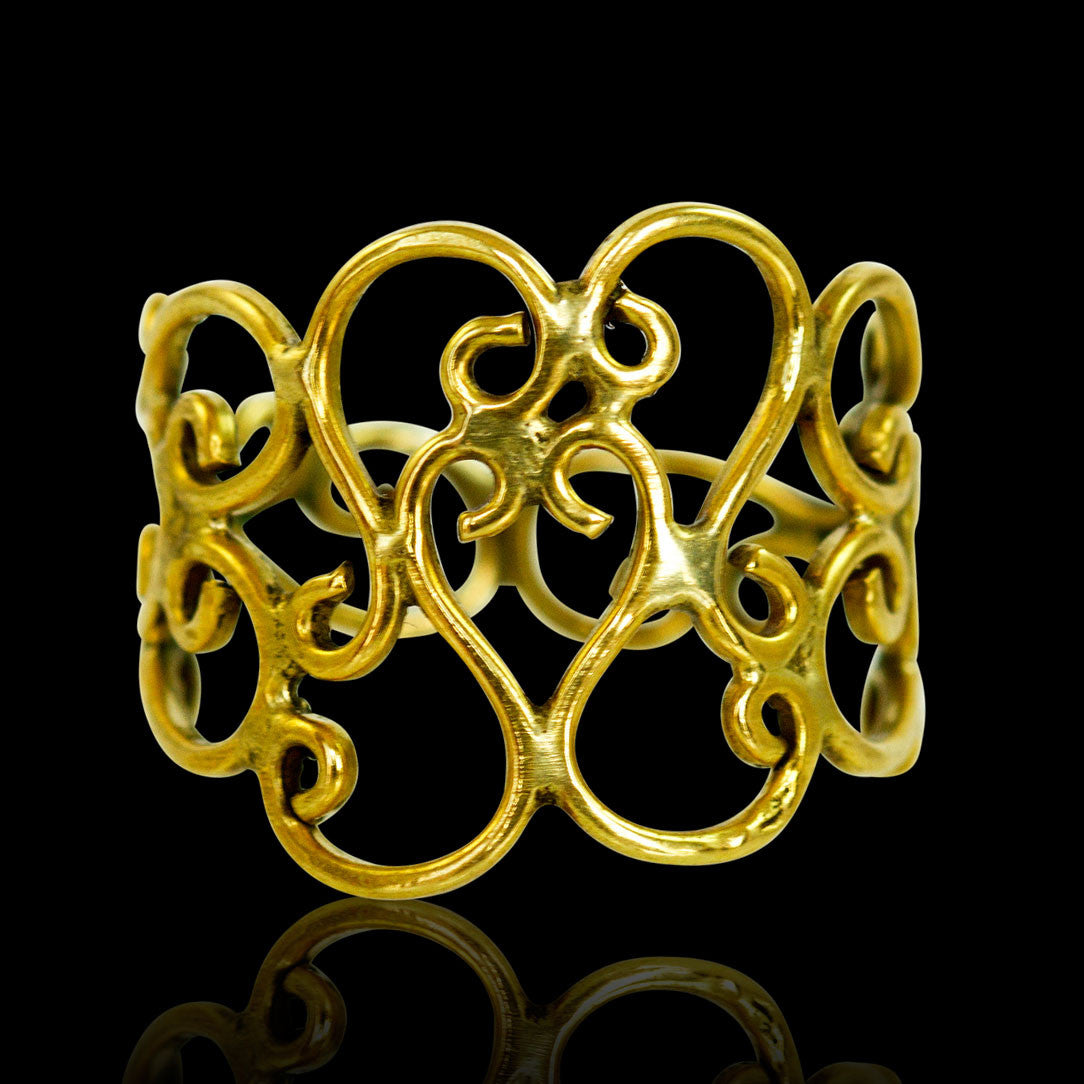 Thin Curl Ring - Brass