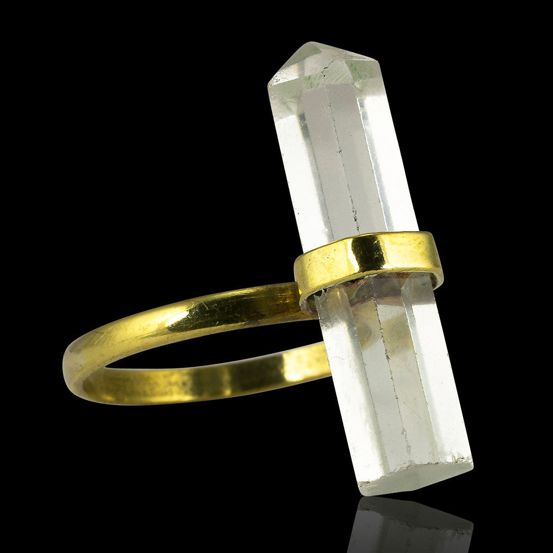 Quartz Crystal Ring - Brass