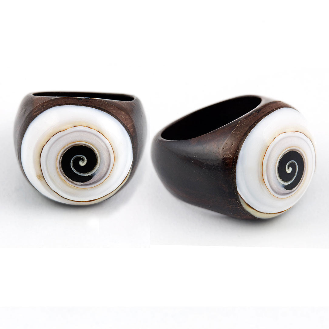 Wooden Ring - Spiral Shell