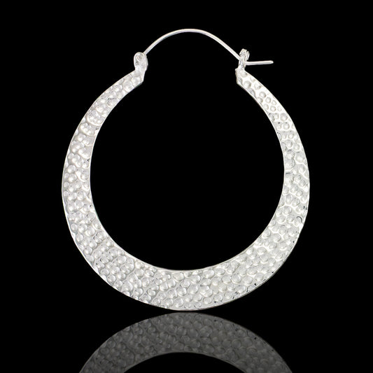 Textured Hoops - Silver Posts