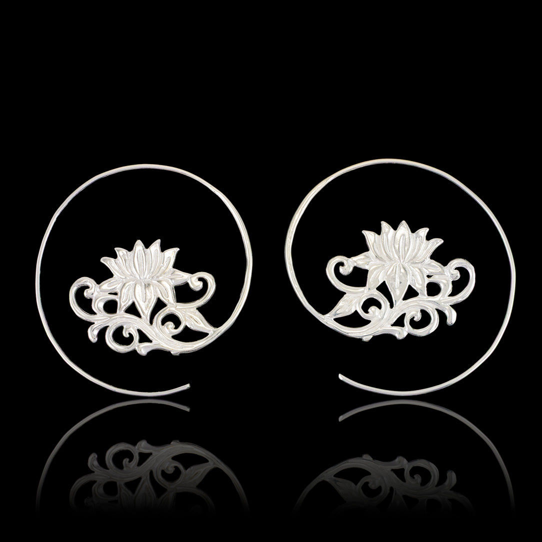 Lotus Curls - Silver Posts