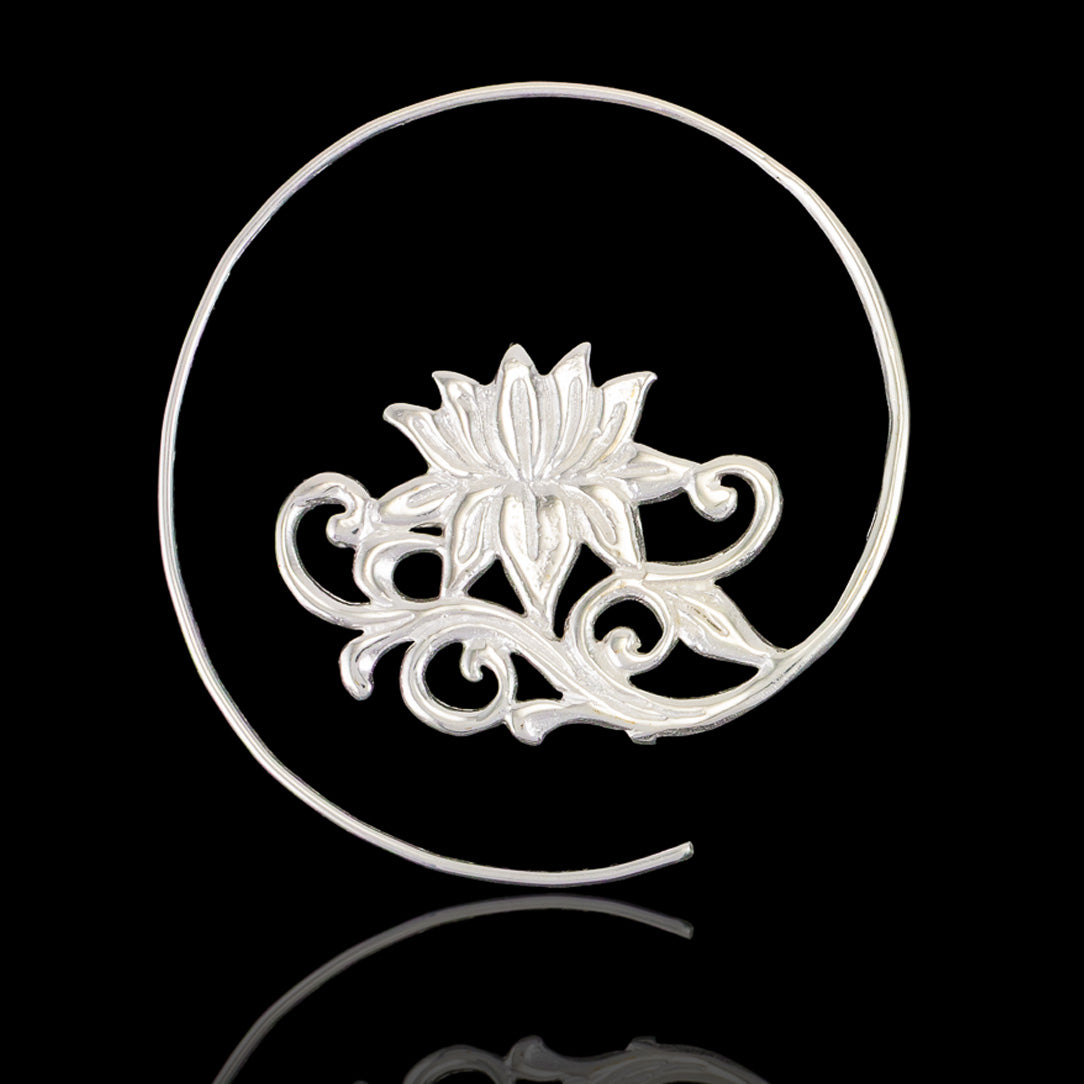 Lotus Curls - Silver Posts