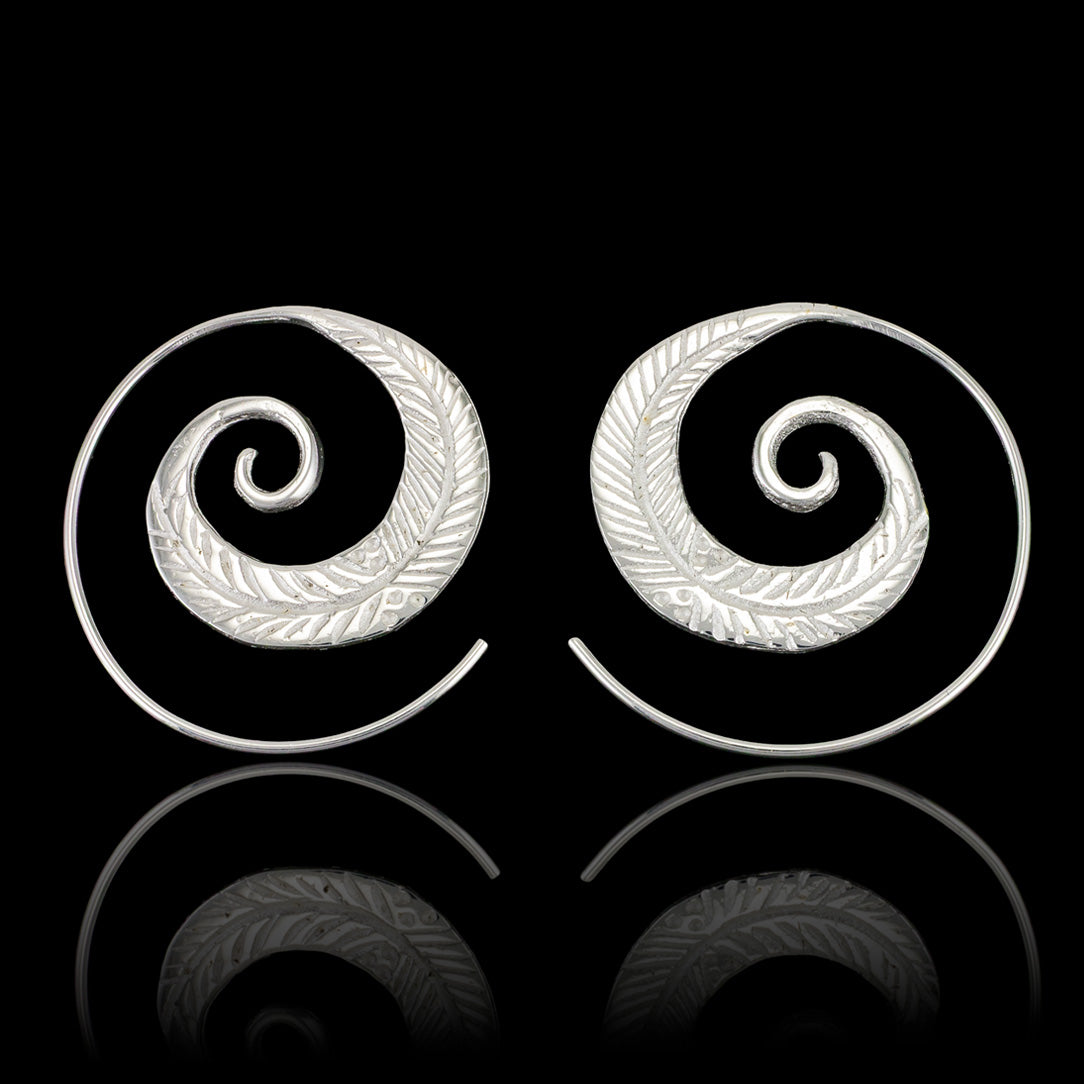 Leaf Spirals - Silver Posts