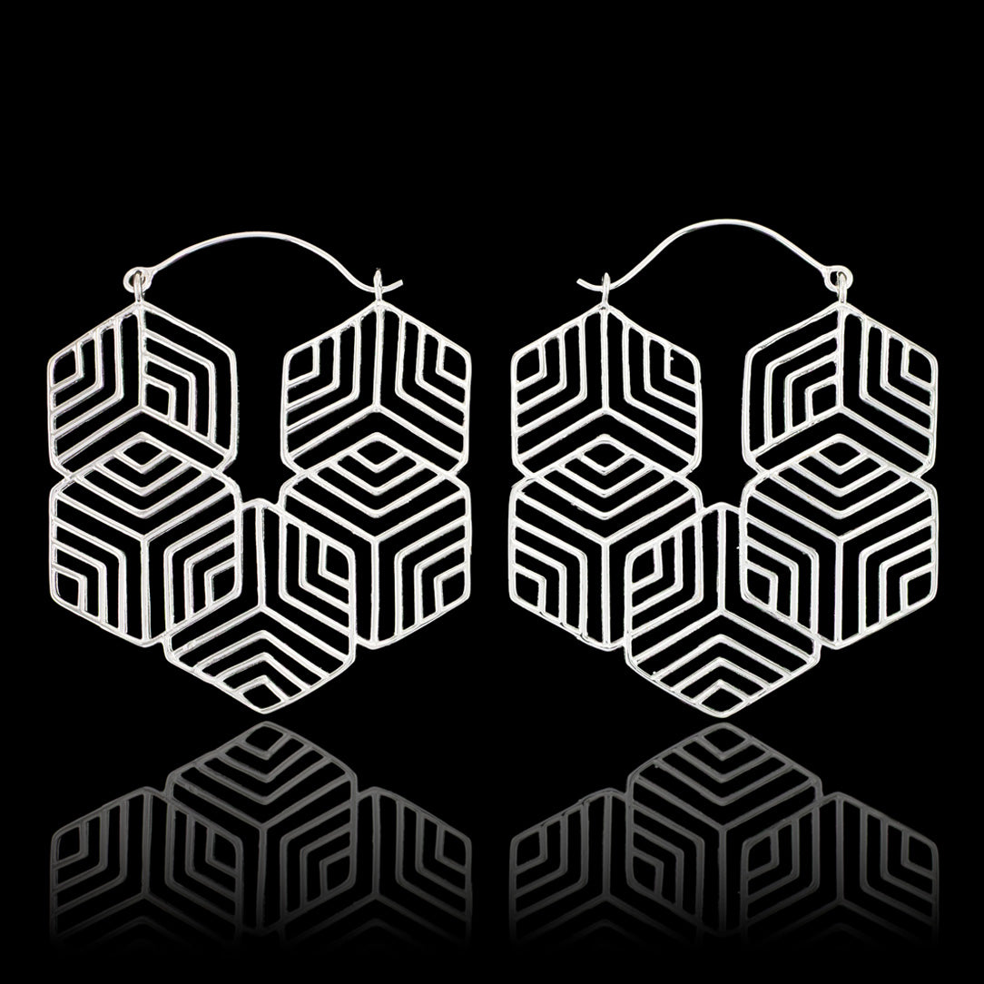 Hexagon Hoops - Silver Posts
