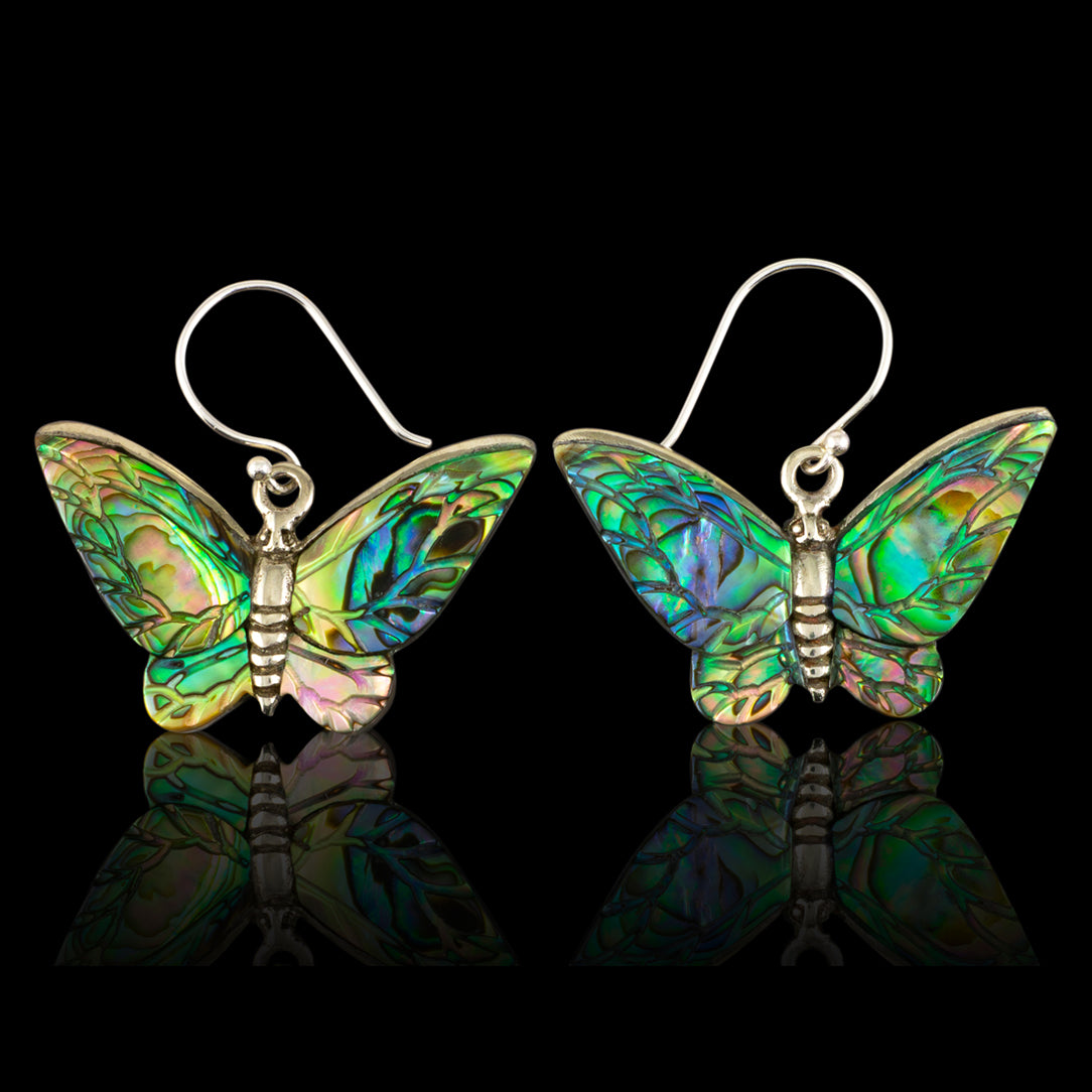 Abalone Butterflies - Silver Posts