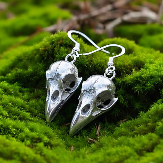 Mini Raven Skulls - Silver Posts