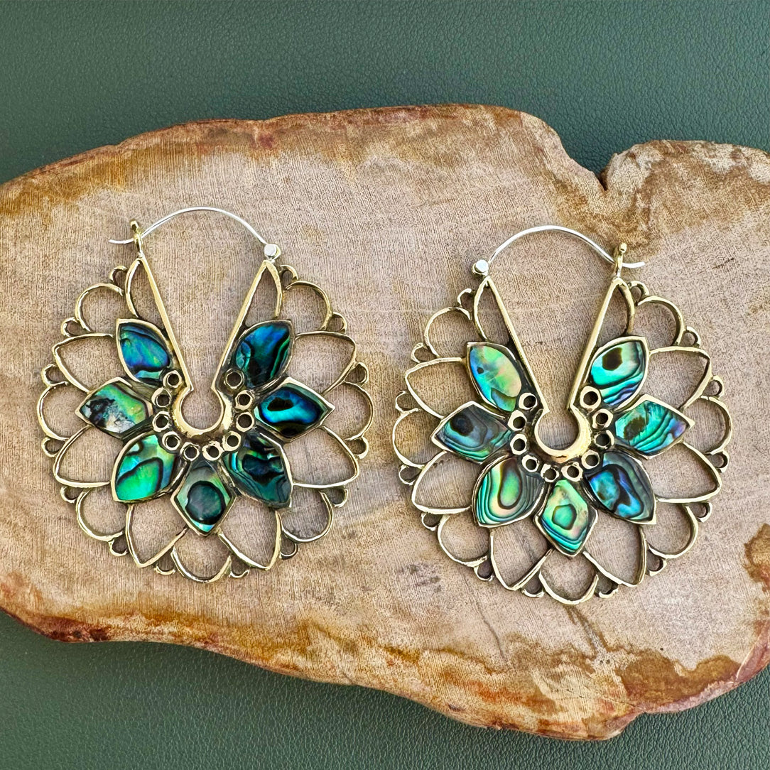 Open Lotus Hoops - Silver Posts