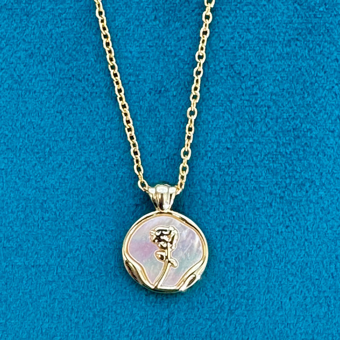 Rose Necklace - Brass