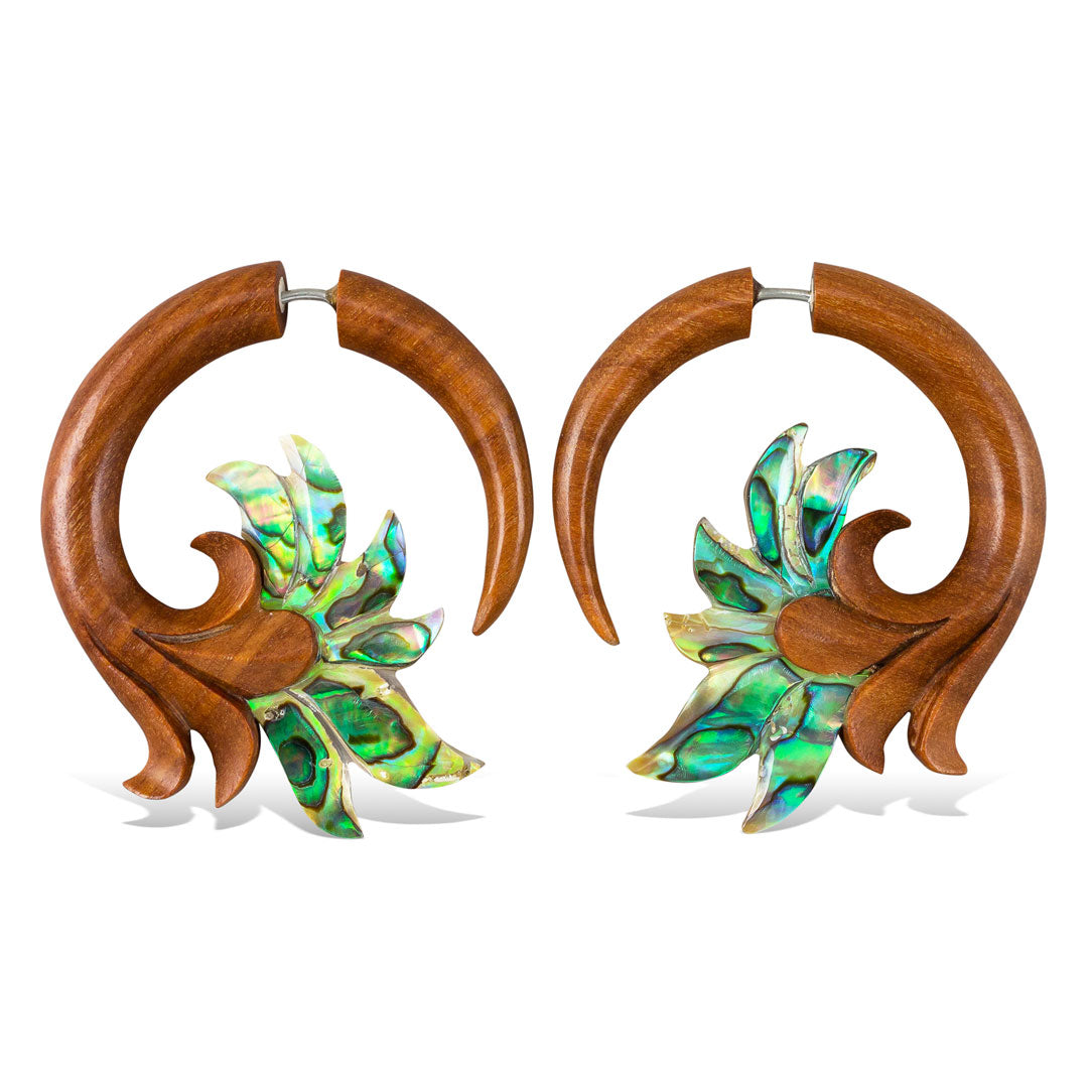 Ambrosia Flowers - Wood with Abalone