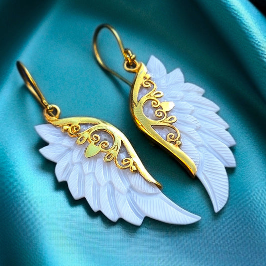 White Zolena Feathers - Gold