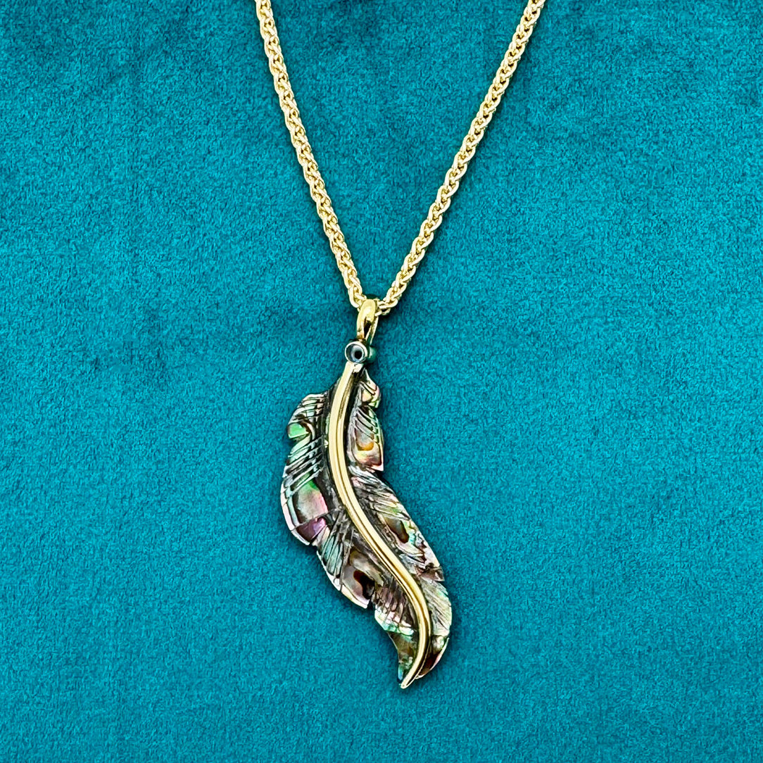 Maori Feather Pendant - Abalone