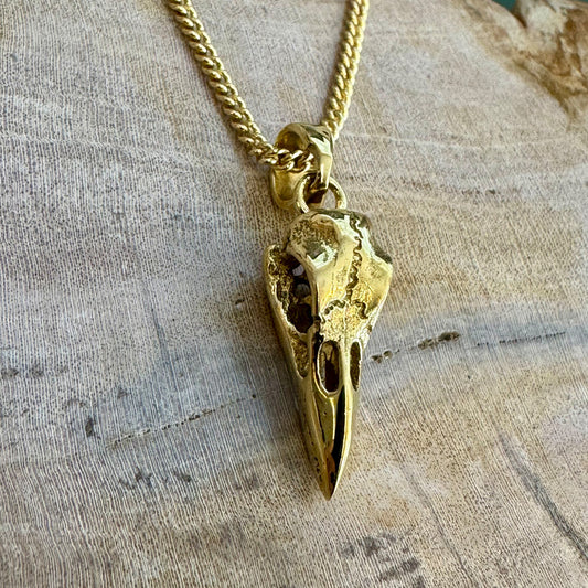 Mini Raven Skull - Brass