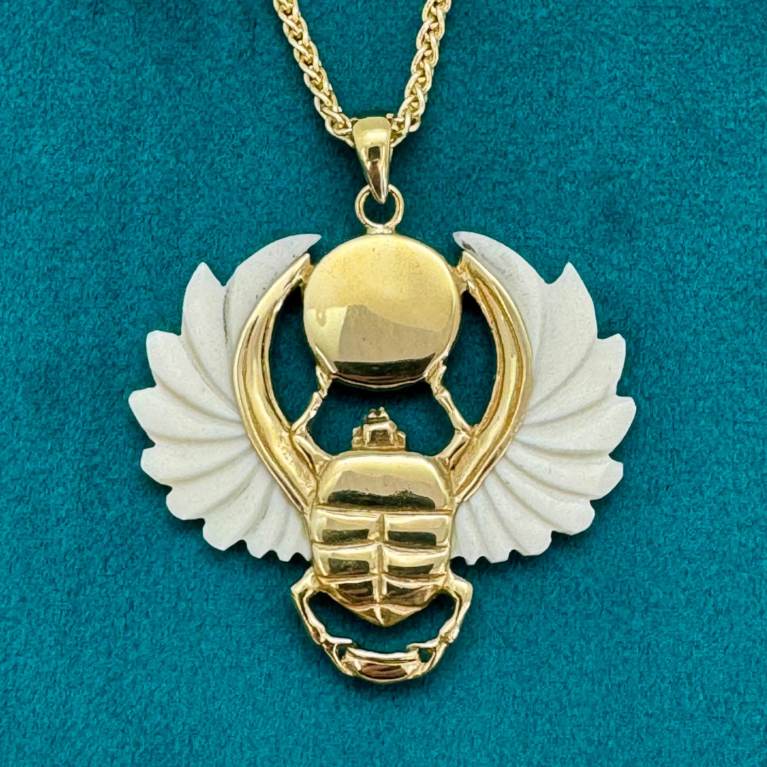 Royal Scarab Pendant - Bone