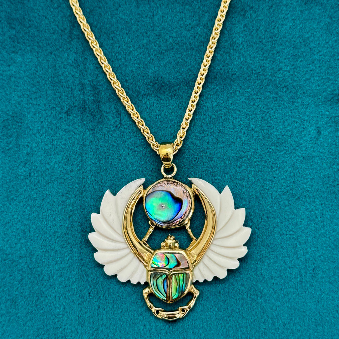 Royal Scarab Pendant - Bone