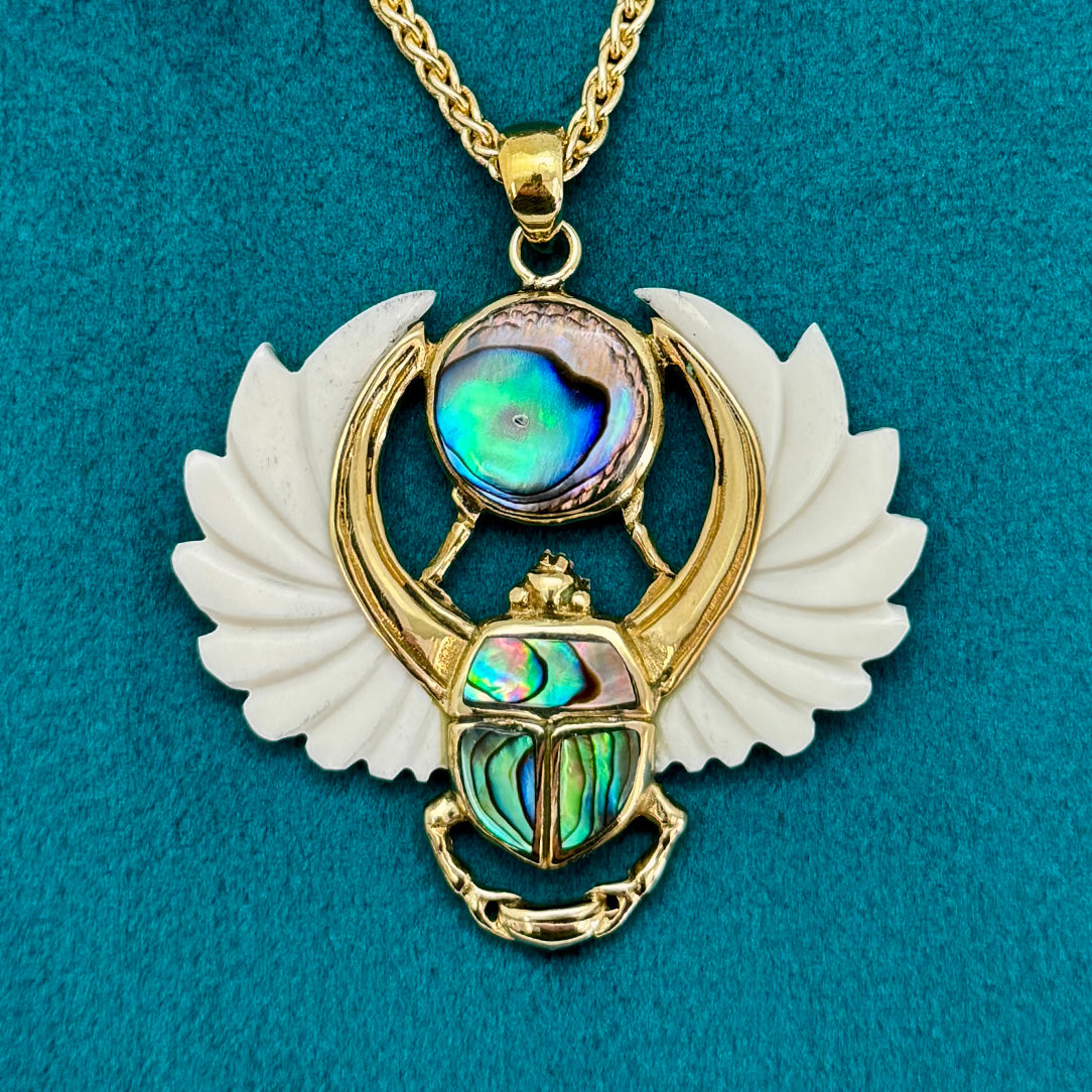Royal Scarab Pendant - Bone