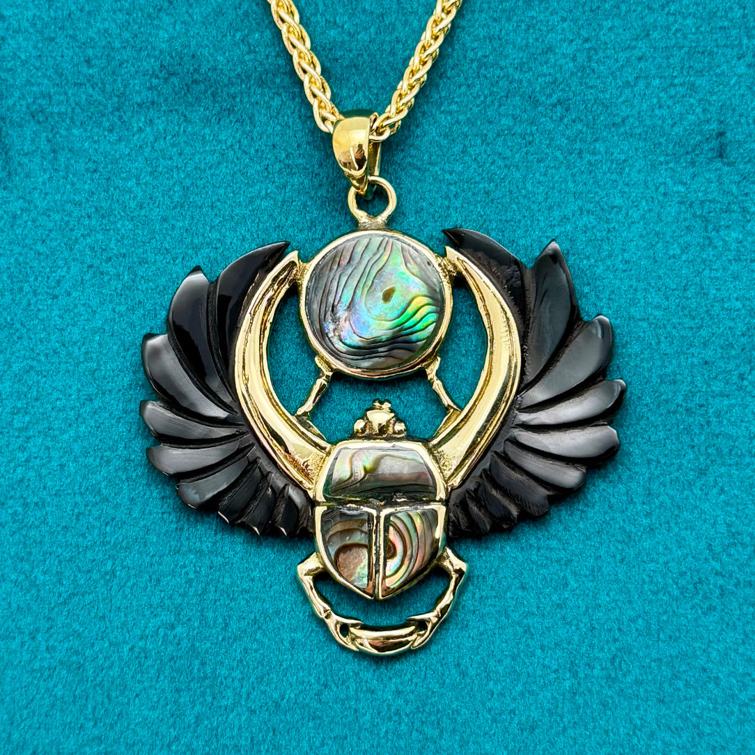 Royal Scarab Pendant - Horn