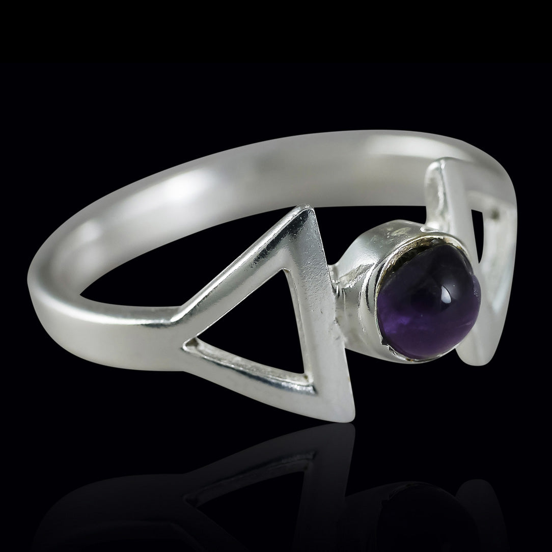 Amethyst Temple Ring - Silver