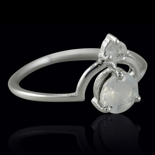 Quartz Bindi Ring - Silver