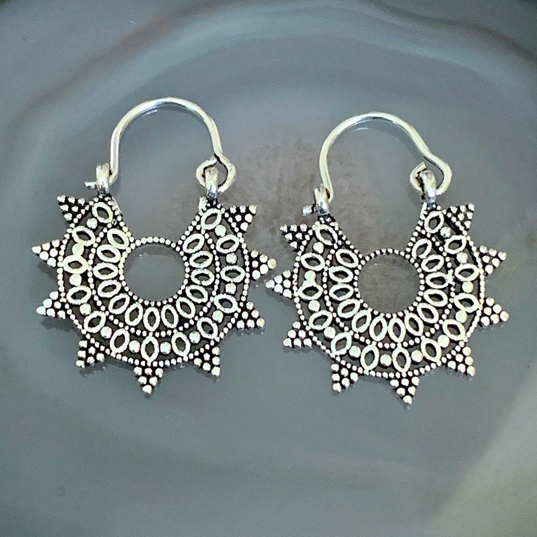 Mandala Star Hoops