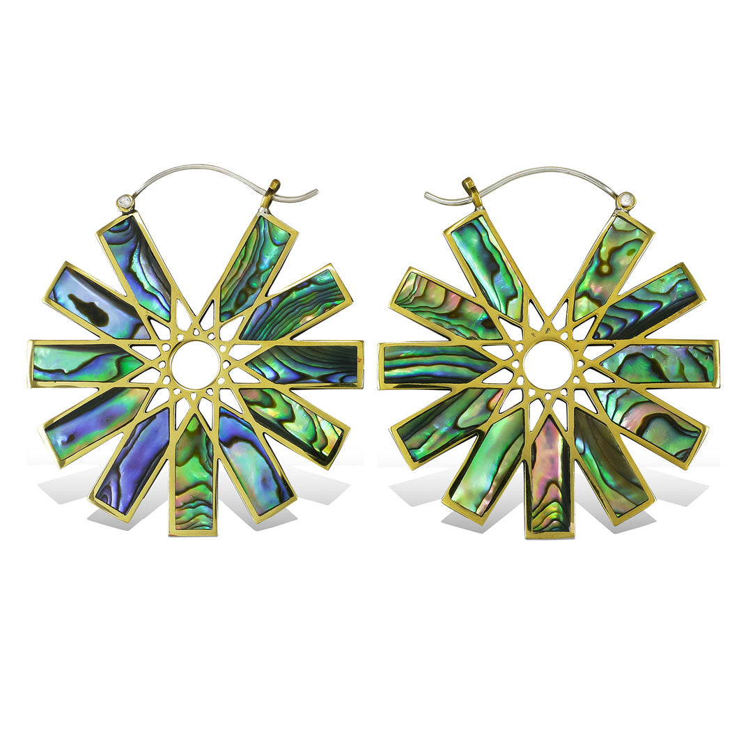Star Seed Hoops - Silver Post