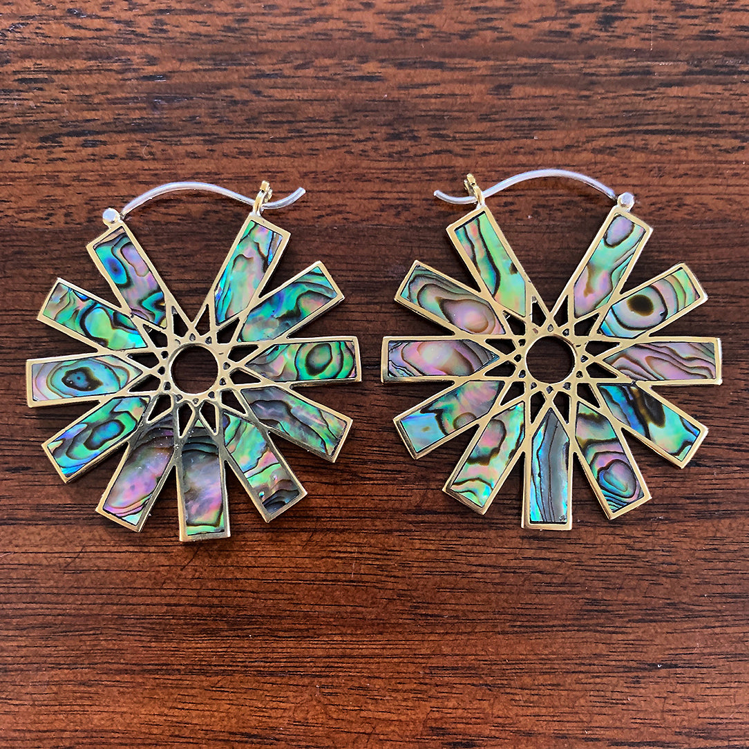 Star Seed Hoops - Silver Post