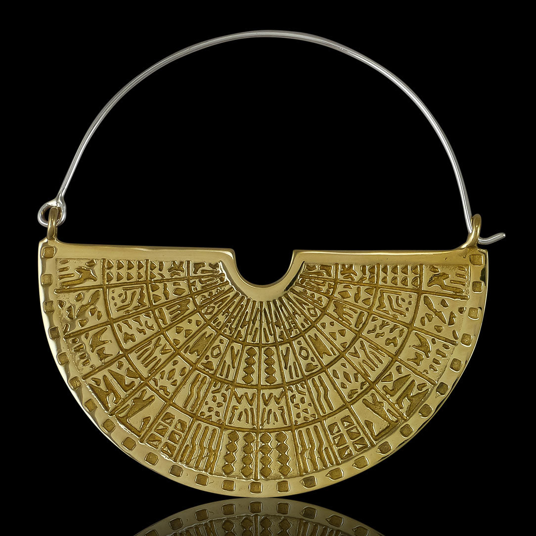 Hieroglyphic Hoops - Silver Posts