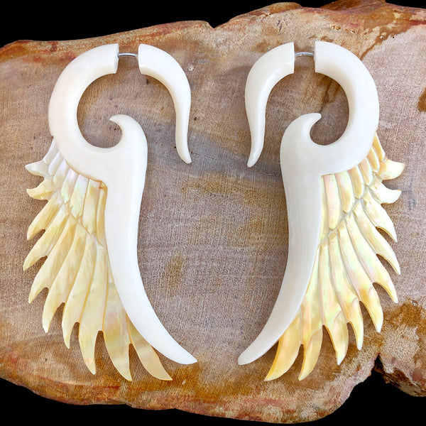 <span>EFBS-908<span>: </span></span>Flared Wings - Bone with Shell